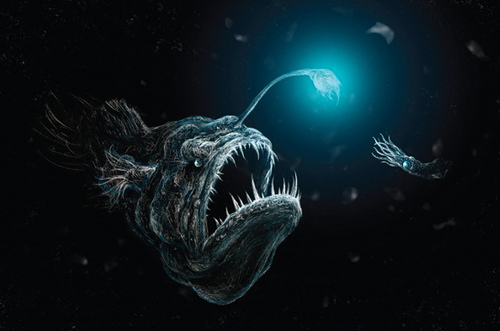 Deep sea fish with light